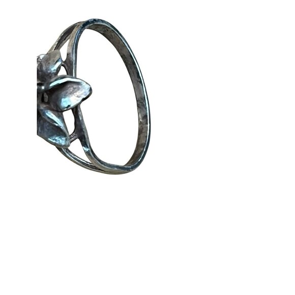 Size 6 Sterling Silver Hawaiian Plumeria Flower Ring Light Pink CZ 1.9 g Dainty - Picture 4 of 8